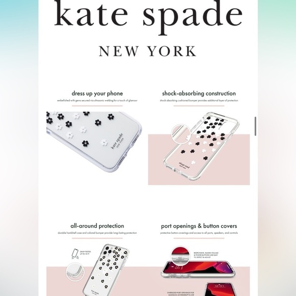 NWT Kate Spade New York Scattered Flowers iPhone 11 Pro Max Clear Floral Case - Picture 9 of 9